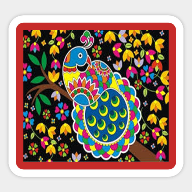 Mithila Painting Madhubani Mithila Painting Sticker Teepublic