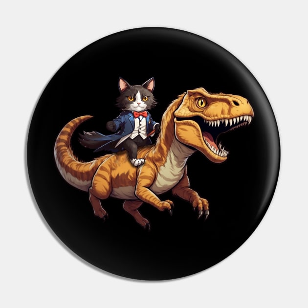 Tuxedo Cat on a Dino Pin by SergioCoelho_Arts