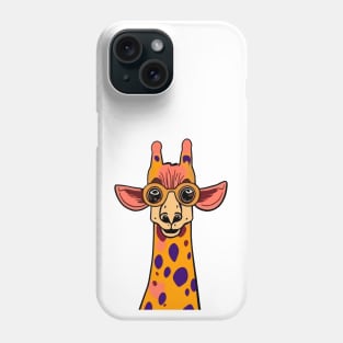 Smart giraffe with glasses Phone Case