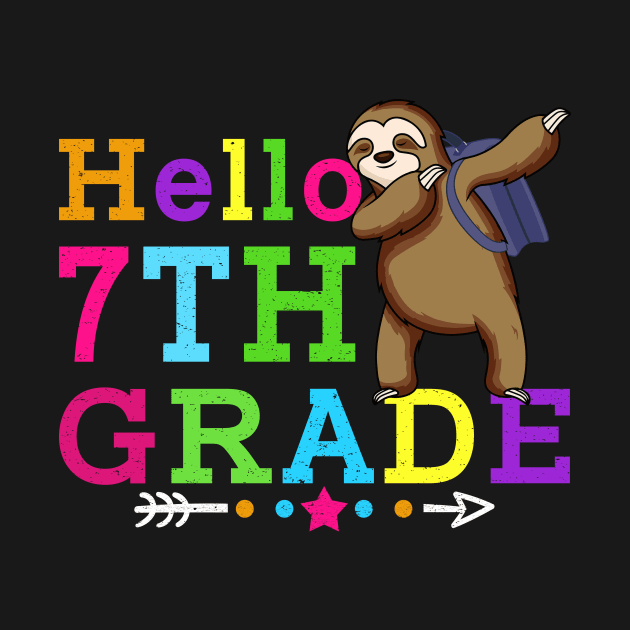 Sloth Hello 7th Grade Teachers Kids Back to school Gifts by kateeleone97023