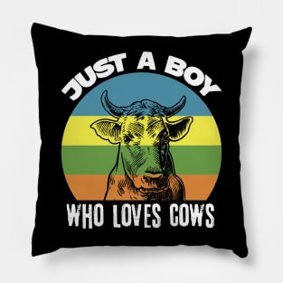 Just A Boy Who Loves Cows Pillow