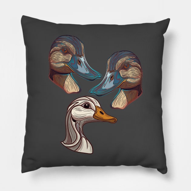 Duck, Duck, Goose. Pillow by DaveDanchuk