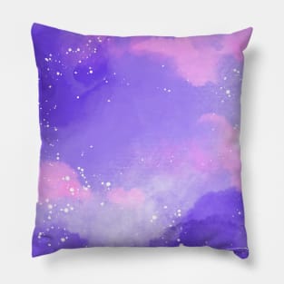Starry Night Galaxy Pink Purple Abstract Pillow
