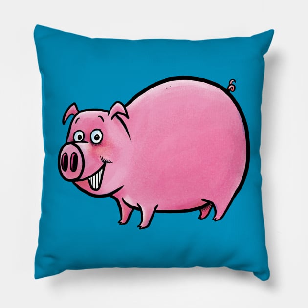 Happy Pig Pillow by Grasdal