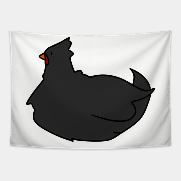 Black Chicken Tapestry by saradaboru