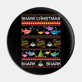 Shark Christmas T shirt Funny For Cat Lovers Pin