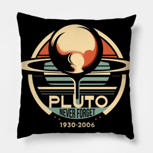 Pluto Never Forget Retro Tribute Pillow