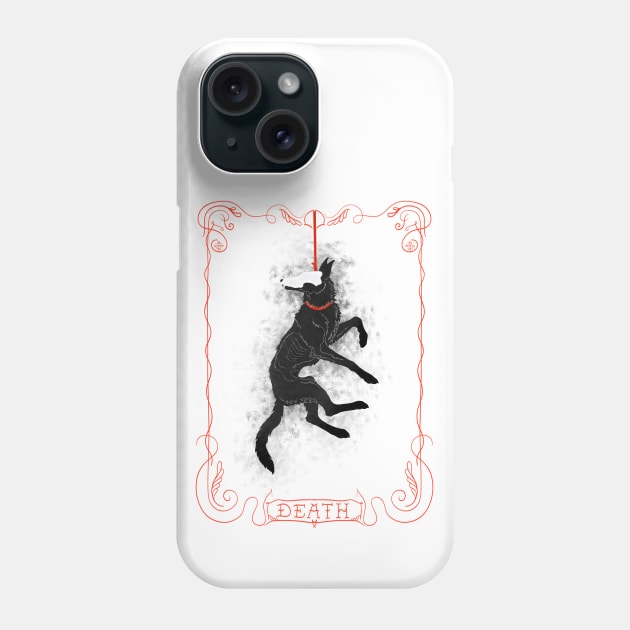 Death Tarot Doggo Card - Halloween Design - Background Phone Case by Earthy Fauna & Flora