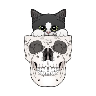 Tuxedo Kitten & Skull T-Shirt