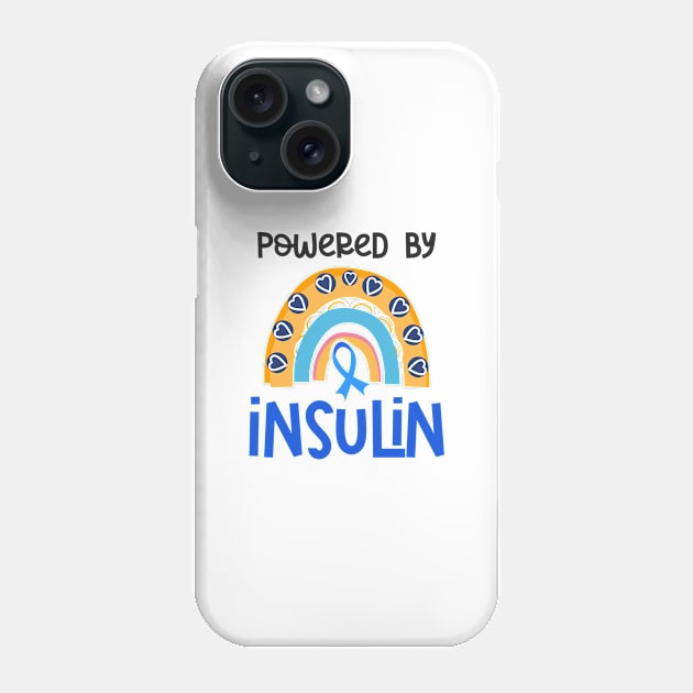 Type 1 Diabetes Shirt | Powered By Insulin Phone Case by Gawkclothing