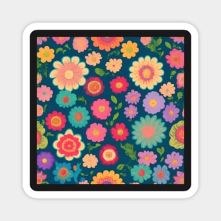 Psychedelic Blooms Magnet