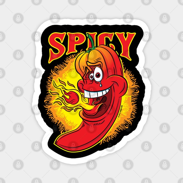 Spicy Flaming Hot Red Chili Pepper Magnet by eShirtLabs