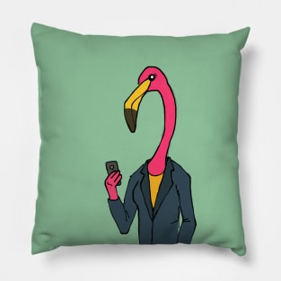 Office Flamingo Pillow