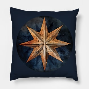 Star of Night - Nautical Compass Star Pillow