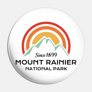 Mount Rainier National Park Retro Sticker Pin