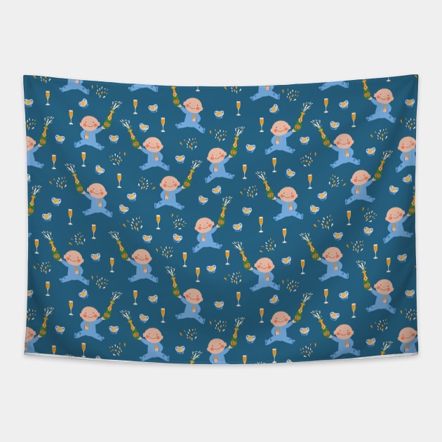 Baby Shower Boy Tapestry by Sandra Hutter Designs