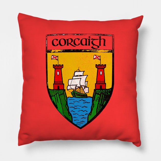 Corcaigh / Cork  / Vintage Style Crest Coat Of Arms Design Pillow by feck!