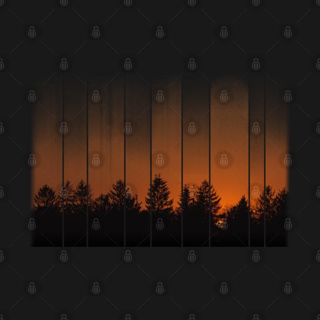 Trees Are The Cure - Sunset Silhouette by BlackGrain