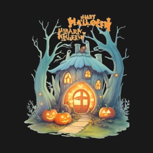 Enchanted forest halloween Pumpkin Sticker T-Shirt