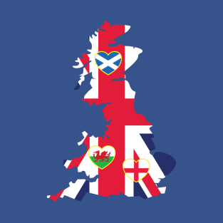 Flags Map Of Great Britain T-Shirt