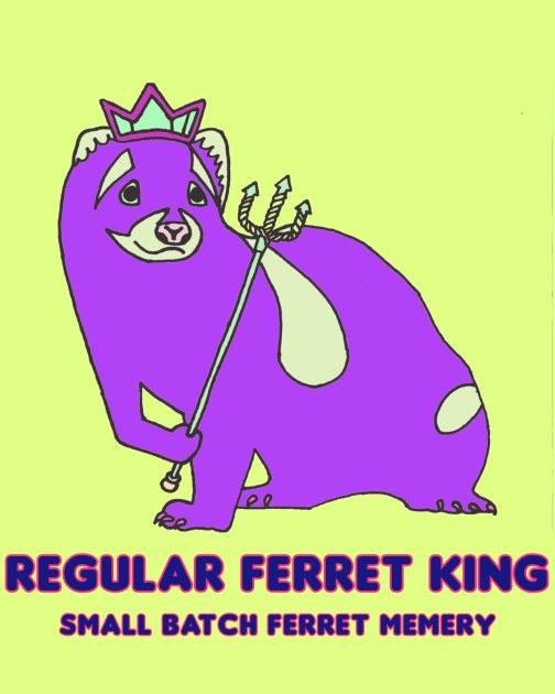 Purple Ferret King Kids T-Shirt by Regular Ferret King