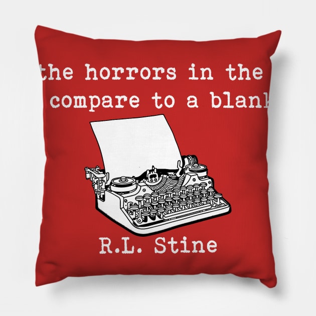 Blank Page Horror Pillow by BradyRain