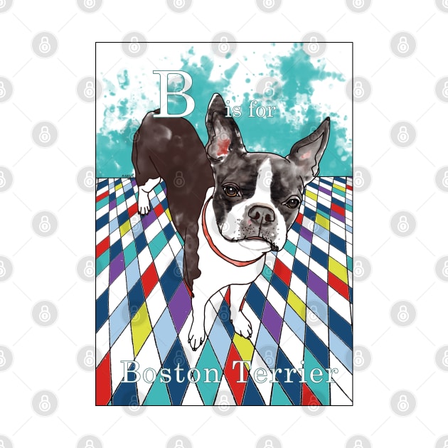 B is for Boston Terrier IV by Ludwig Wagner