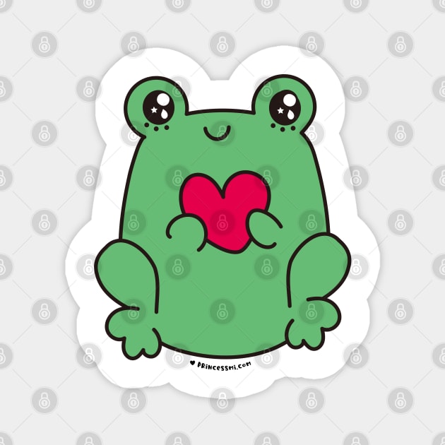 cute frog, kawaii frog cartoon Magnet by princessmi-com