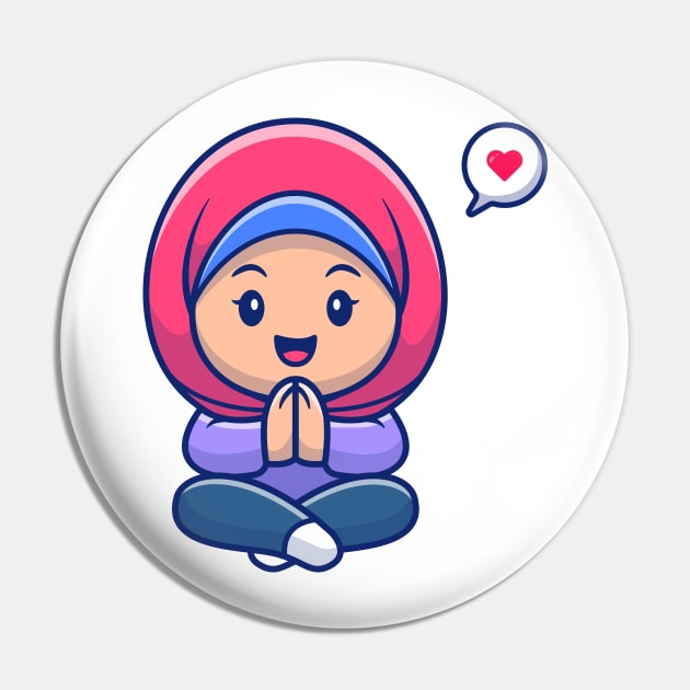 Cute girl moslem sitting and greeting Pin by Catalyst Labs