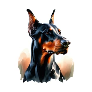 Doberman Pinscher Watercolor - Beautiful Dog T-Shirt