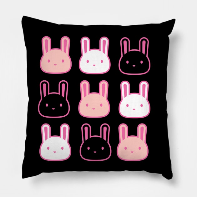 Bunny bunches Pillow by Potato_pinkie_pie