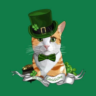 St Patrick's Day Leprecat with Gold and Shamrocks T-Shirt