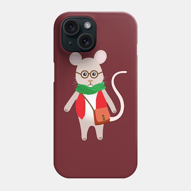 Woodland mouse with glasses Phone Case by Jennifer Ladd