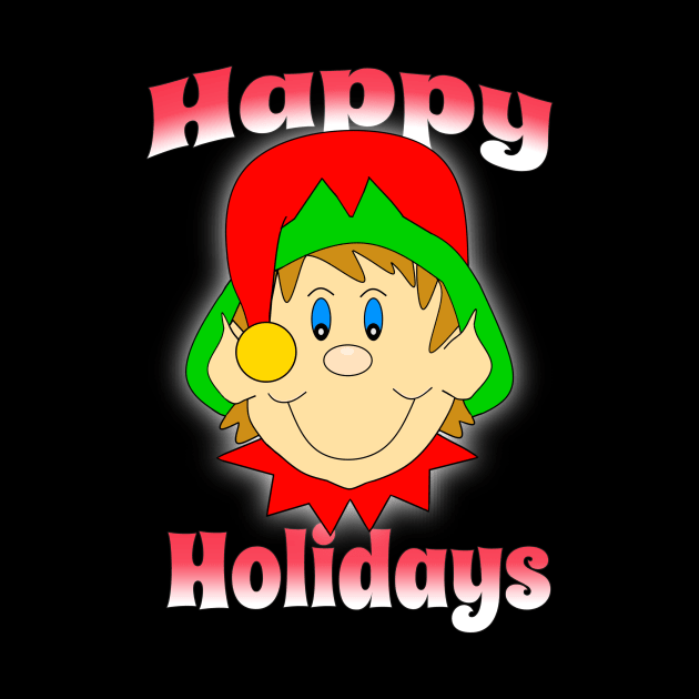 HAPPY Holidays Elf Christmas by SartorisArt1