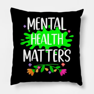 Support Squad Mental Health Awareness Lime Green Ribbon Pillow