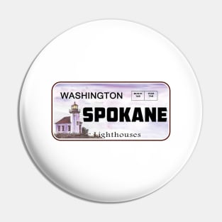 Spokane Washington License Plate Lighthouses Pin