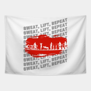 Sweat lift repeat gym workout Tapestry