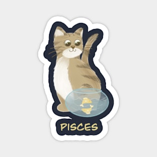 Pisces cat zodiac sign Magnet