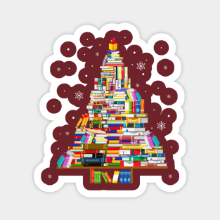 Merry Christmas Books Tree for library Magnet