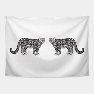 Snow Leopards in Love - cute and fun leopard design - light colors Tapestry