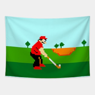 8-Bit Golfer Tapestry