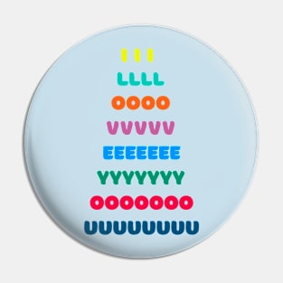 I LOVE YOU in colorful letters Pin