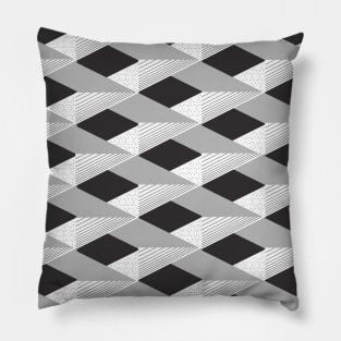 Geometric 3d grey. silver. black. white. Pillow