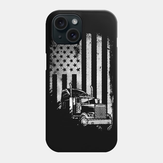 Patriotic American Truck Driver Flag Phone Case by DAN LE