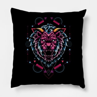 The Mythical Lion sacred geometry Pillow