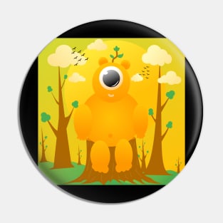 cartoon one eyed monster with cute design Pin