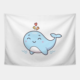 Cute Kawaii Whale Tapestry