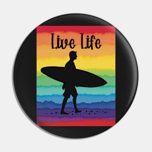 Live life tapestry Pin