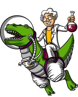 Chemistry Science Teacher Riding Space T-Rex Dinosaur Astronaut Magnet