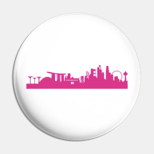 Singapore skyline pink Pin